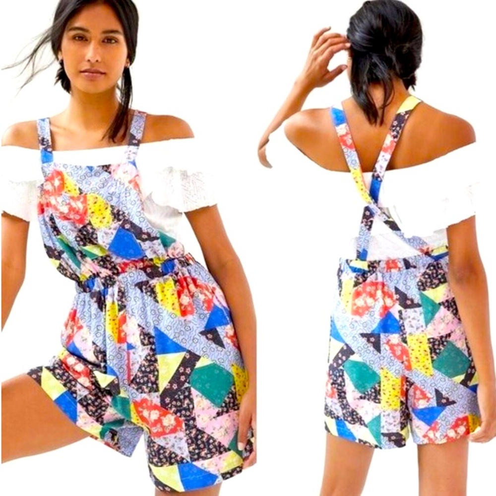 Anthropology Corey Lynn Calter patchwork romper. Medium NEW WITH TAGS